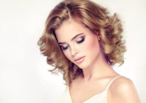 beautiful woman with curly hair