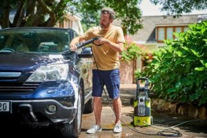 cleaning a car