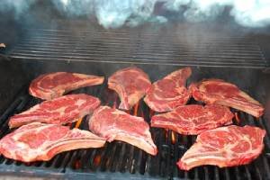grilling some meat