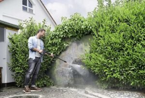 removing grime from a wall