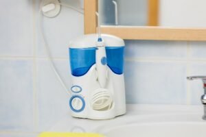 tooth cleaning tool on sink