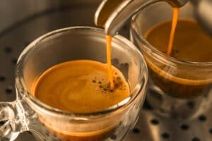 two cups of strong espresso
