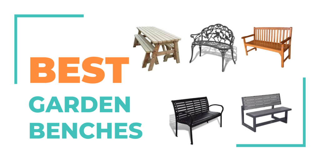 garden benches collage