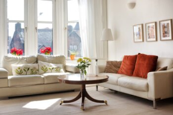 a sun-lit spacious area with big windows
