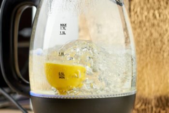 boiling water with a half portion of lemon